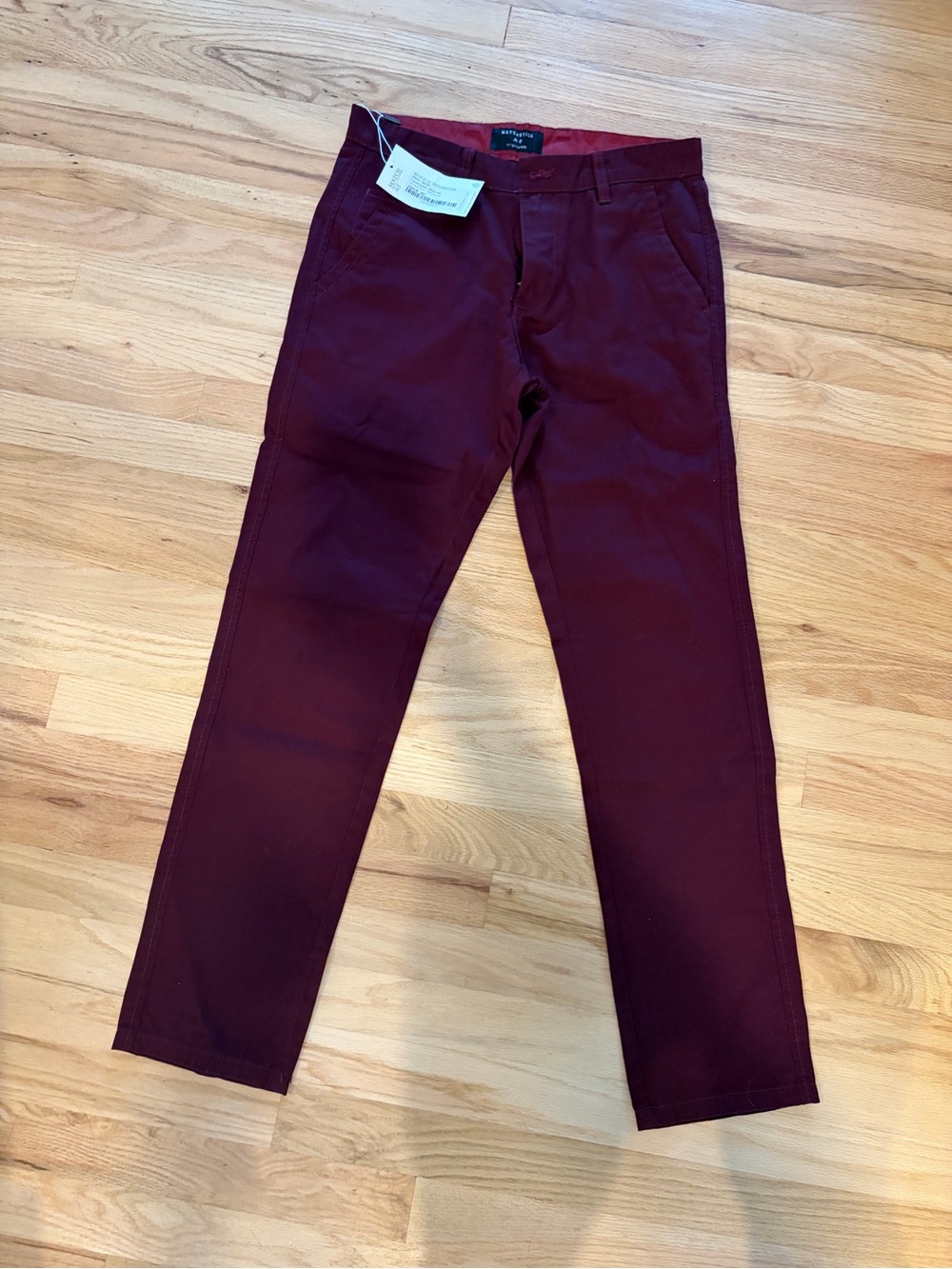 Men's Slim Chinos in Deep Burgundy